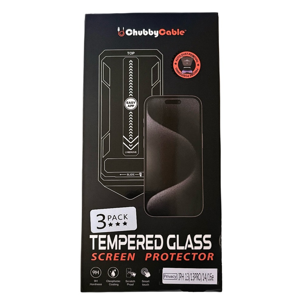 NIB IPHONE 13 / IPHONE 14 TEMPERED GLASS 3 PIECE SCREEN PROTECTOR KIT